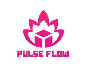 Pink Lotus Cube logo design