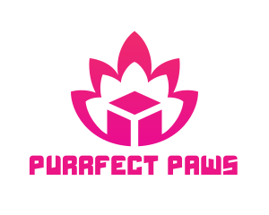 Pink Lotus Cube logo design