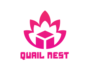 Pink Lotus Cube logo design