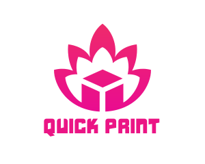 Pink Lotus Cube logo design