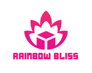 Pink Lotus Cube logo design