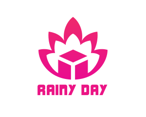 Pink Lotus Cube logo design