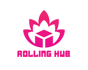 Pink Lotus Cube logo design