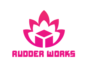 Pink Lotus Cube logo design