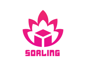 Pink Lotus Cube logo design