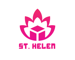 Pink Lotus Cube logo design