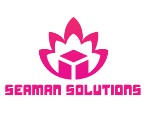 Pink Lotus Cube logo design