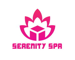 Relax - Pink Lotus Cube logo design