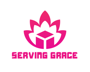 Pink Lotus Cube logo design