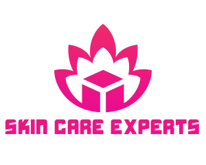 Pink Lotus Cube logo design