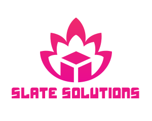 Pink Lotus Cube logo design