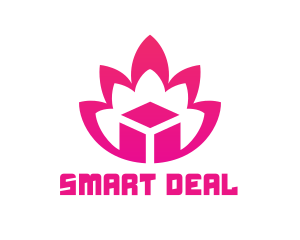 Pink Lotus Cube logo design