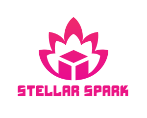 Pink Lotus Cube logo design