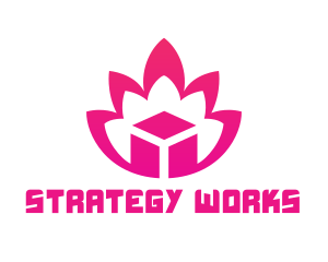 Pink Lotus Cube logo design