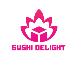 Pink Lotus Cube logo design