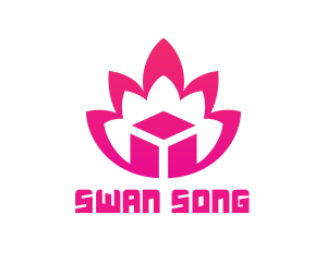 Pink Lotus Cube logo design