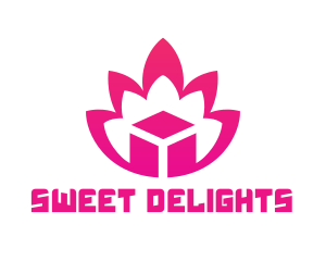 Pink Lotus Cube logo design