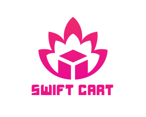 Pink Lotus Cube logo design