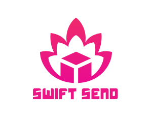 Pink Lotus Cube logo design