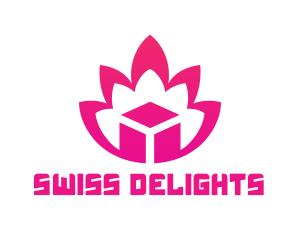 Pink Lotus Cube logo design