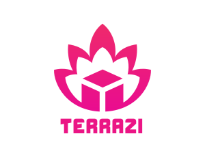 Pink Lotus Cube logo design