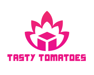 Pink Lotus Cube logo design