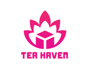 Pink Lotus Cube logo design