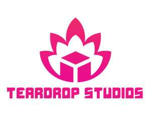 Pink Lotus Cube logo design