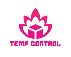 Pink Lotus Cube logo design