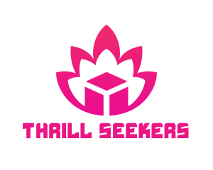 Pink Lotus Cube logo design