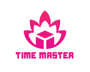 Pink Lotus Cube logo design