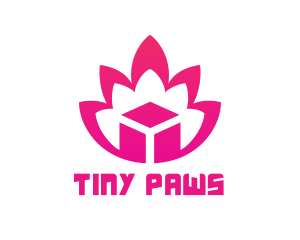 Pink Lotus Cube logo design