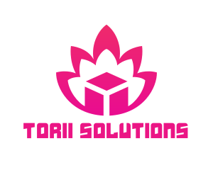 Pink Lotus Cube logo design