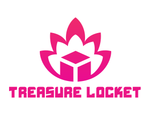 Pink Lotus Cube logo design