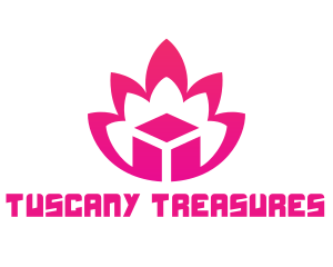 Pink Lotus Cube logo design