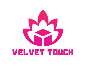 Pink Lotus Cube logo design