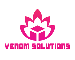 Pink Lotus Cube logo design