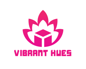 Pink Lotus Cube logo design