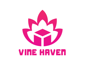 Pink Lotus Cube logo design