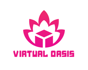 Pink Lotus Cube logo design