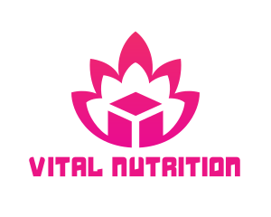 Pink Lotus Cube logo design