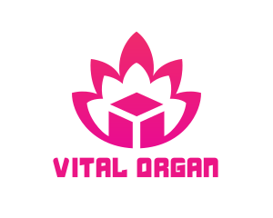 Pink Lotus Cube logo design