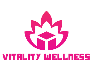 Pink Lotus Cube logo design