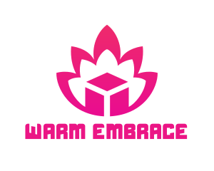 Pink Lotus Cube logo design