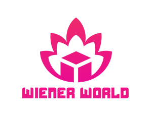 Pink Lotus Cube logo design