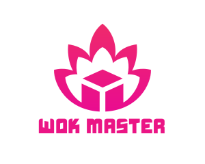 Pink Lotus Cube logo design