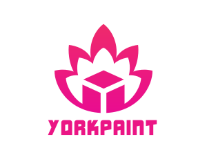 Pink Lotus Cube logo design