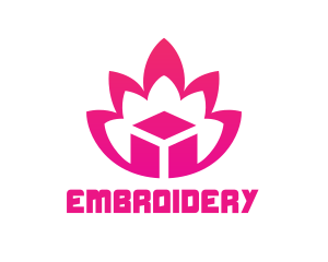 Pink Lotus Cube logo design