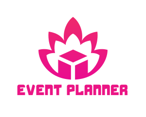 Gift Box - Pink Lotus Cube logo design