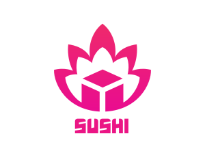 Pink Lotus Cube logo design